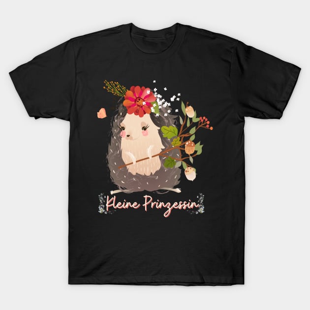 Igel Kleine Prinzessin Blumen Süß T-Shirt by Maggini Art